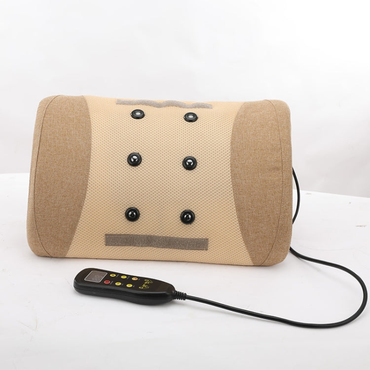 Heating Pulse Acupuncture Waist Massager Multifunctional Household Lumbar Disc Automatic Traction Device, Plug Type:EU Plug(Brown) Eurekaonline