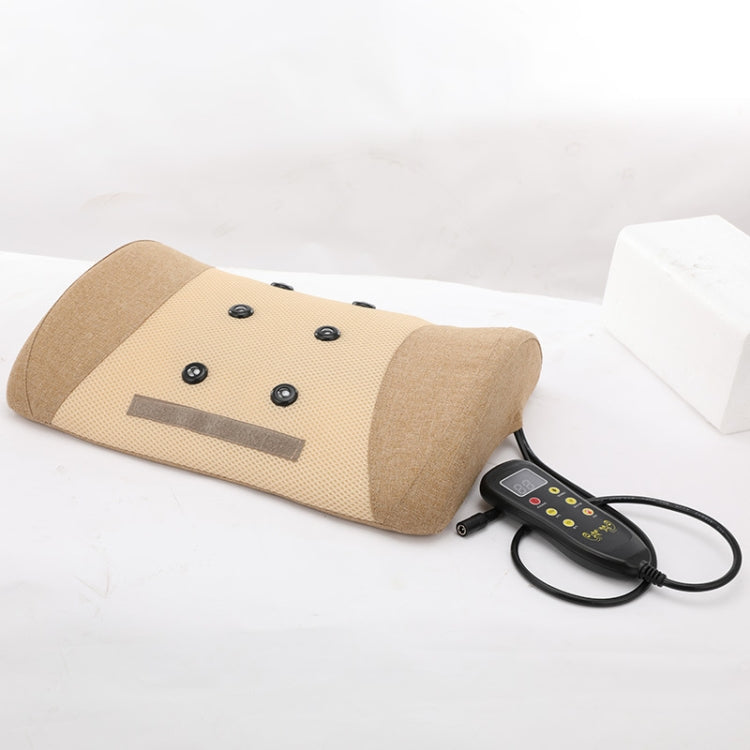 Heating Pulse Acupuncture Waist Massager Multifunctional Household Lumbar Disc Automatic Traction Device, Plug Type:US Plug(Brown) Eurekaonline