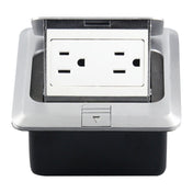 Hidden Pop-up Aluminum Alloy Computer Floor Socket with Cover Bottom Box, US Plug Eurekaonline