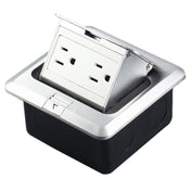 Hidden Pop-up Aluminum Alloy Computer Floor Socket with Cover Bottom Box, US Plug Eurekaonline