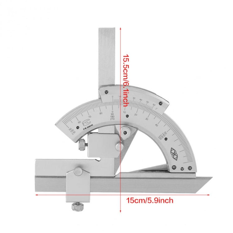 High Carbon Steel Non-parallax Trimmer Protractor Angle Measuring Ruler Eurekaonline