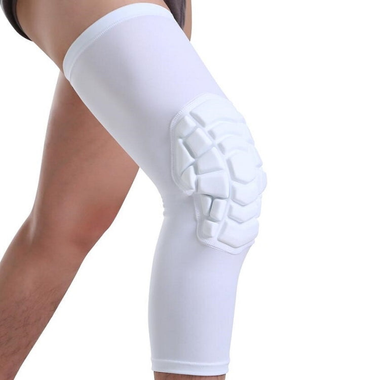 Hot Pressed Honeycomb Knee Pads Basketball Climbing Sports Knee Pads Protective Gear, Specification: L (White) Eurekaonline