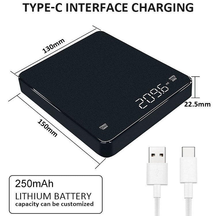 Household LED Electronic Coffee Scale, Specification: Black Eurekaonline