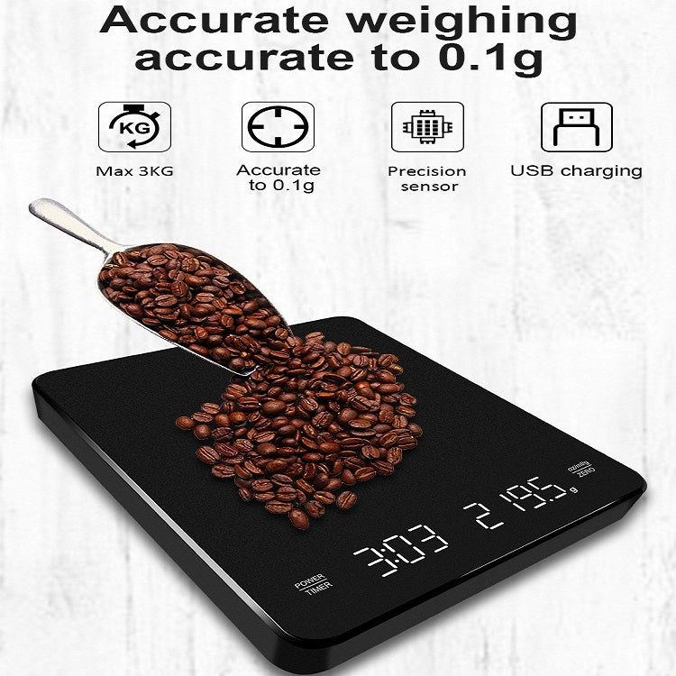 Household LED Electronic Coffee Scale, Specification: Black Eurekaonline