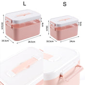 Household Portable Cosmetic Finishing Storage Box Large-capacity Family Safety Emergency Storage Box Double-layer Medicine Case, Size:L-28.5x19.5x18.5cm(White) Eurekaonline