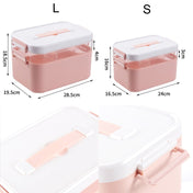 Household Portable Cosmetic Finishing Storage Box Large-capacity Family Safety Emergency Storage Box Double-layer Medicine Case, Size:S-24x16.5x16cm(White) Eurekaonline
