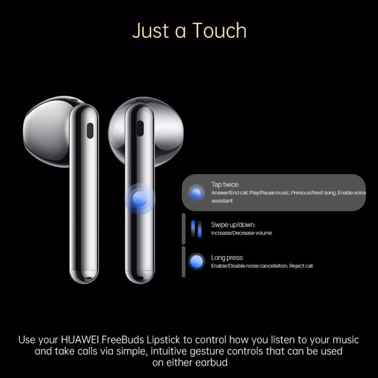 Huawei FreeBuds Lipstick ANC Wireless Bluetooth Earphone with Charging Box, Support Pop-up Window Pairing(Silver) Eurekaonline