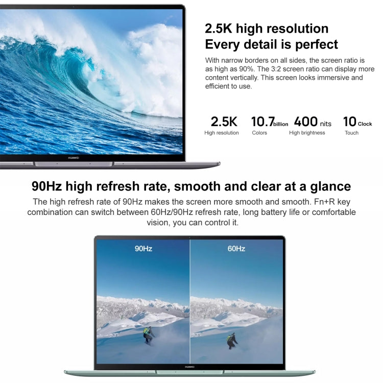 Huawei MateBook 13s Laptop, 16GB+512GB, Windows 10 Home Chinese Version, Intel Core i7-11370H Quad Core up to 4.8GHz, Iris Xe Graphics, Support Bluetooth / HDMI, US Plug(Silver) Eurekaonline