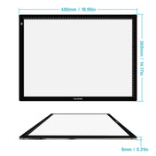 Huion LA3 LED Light Tracing Pad Art Craft Light Box Eurekaonline