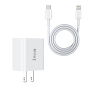 IVON AD48 18W PD Fast Charger + USB-C / Type-C to 8 Pin Data Cable Set, US Plug Eurekaonline