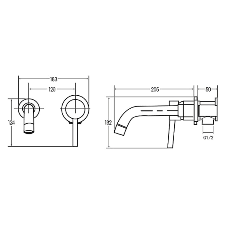 In-wall Hidden Concealed Faucet Hot and Cold Copper Mixing Valve, Specification: Silver Conjoined Eurekaonline