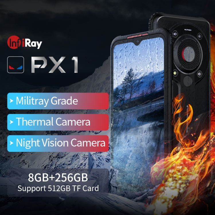 InfiRay PX1 5G Rugged Phone, Night Vision Thermal Imaging Camera, 8GB+256GB Eurekaonline