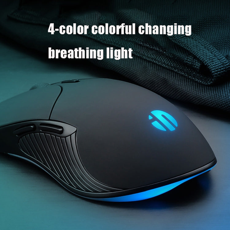 Inphic PB1 Business Office Mute Macro Definition Gaming Wired Mouse, Cable Length: 1.5m, Colour: Matte White Breathing Light Eurekaonline