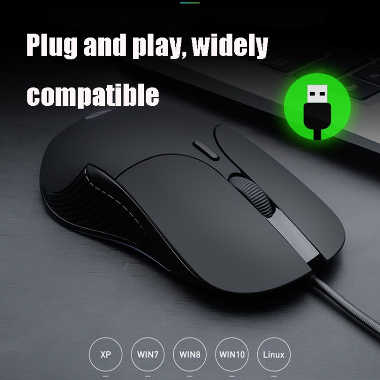 Inphic PB1 Business Office Mute Macro Definition Gaming Wired Mouse, Cable Length: 1.5m, Colour: Matte White Breathing Light Eurekaonline