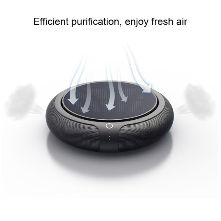 Intelligent Formaldehyde Removal Haze Negative Ion Solar Car Air Purifier(Black) Eurekaonline