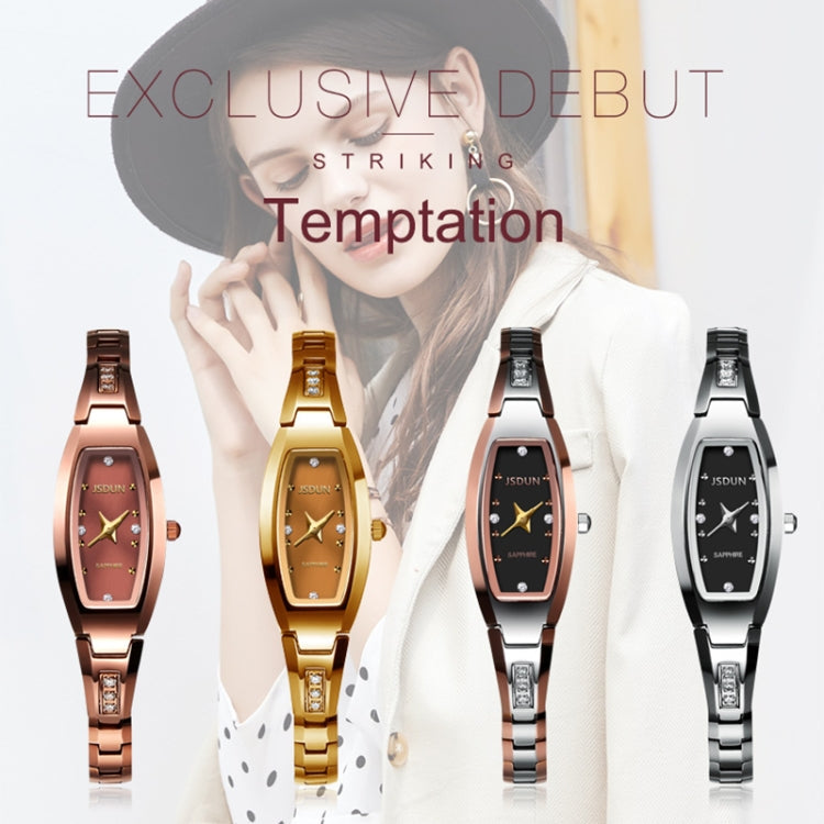 JIN SHI DUN 6530 Women Fashion Dual Calendar Luminous Quartz Watch(Gold) Eurekaonline