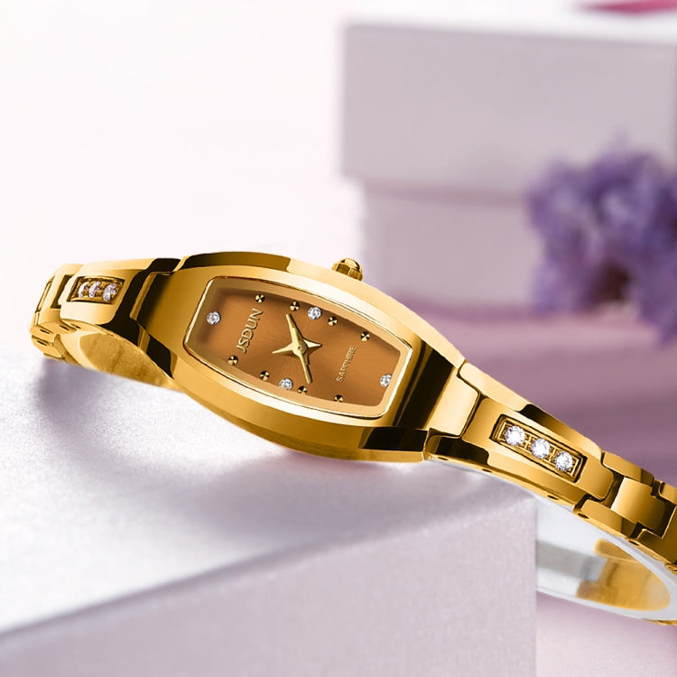 JIN SHI DUN 6530 Women Fashion Dual Calendar Luminous Quartz Watch(Gold) Eurekaonline