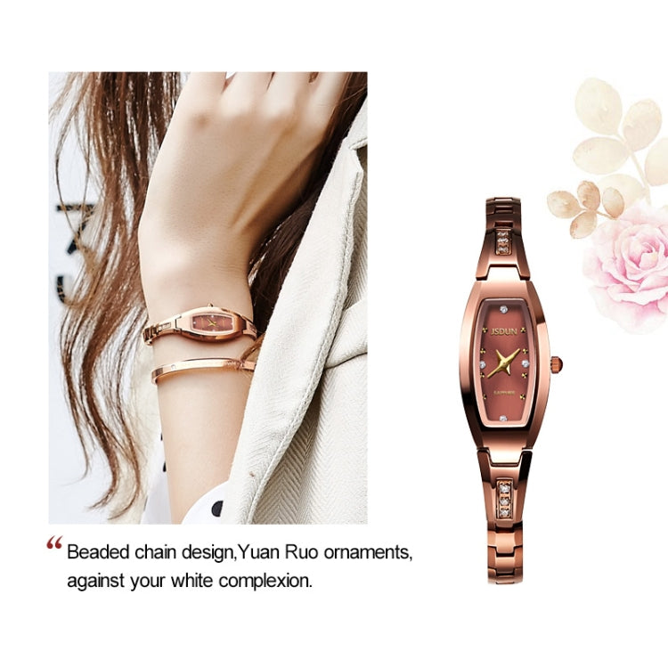 JIN SHI DUN 6530 Women Fashion Dual Calendar Luminous Quartz Watch(Rose Gold) Eurekaonline