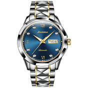 JIN SHI DUN 8813 Fashion Waterproof Luminous Automatic Mechanical Watch, Style:Men(Silver Gold Blue) Eurekaonline