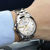 JIN SHI DUN 8813 Fashion Waterproof Luminous Automatic Mechanical Watch, Style:Men(Silver Gold White) Eurekaonline