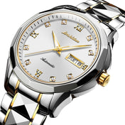 JIN SHI DUN 8813 Fashion Waterproof Luminous Automatic Mechanical Watch, Style:Men(Silver Gold White) Eurekaonline