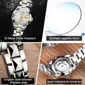 JIN SHI DUN 8813 Fashion Waterproof Luminous Automatic Mechanical Watch, Style:Women(Silver Gold White) Eurekaonline