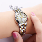 JIN SHI DUN 8813 Fashion Waterproof Luminous Automatic Mechanical Watch, Style:Women(Silver Gold White) Eurekaonline