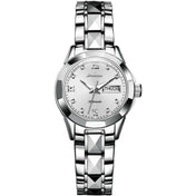 JIN SHI DUN 8813 Fashion Waterproof Luminous Automatic Mechanical Watch, Style:Women(Silver White) Eurekaonline