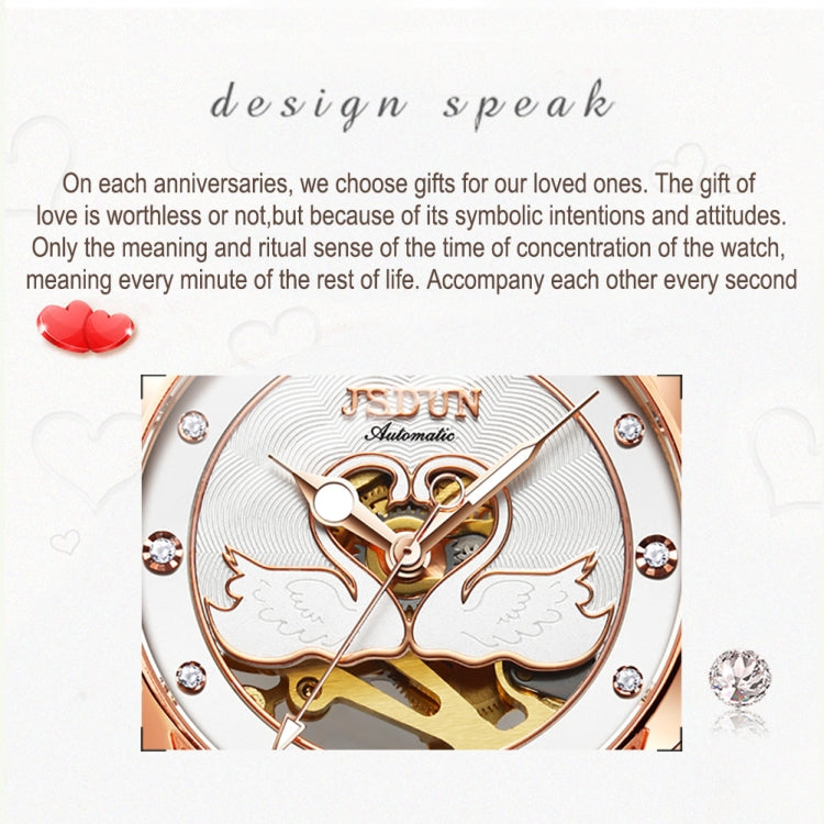 JIN SHI DUN 8831 Women Fashion Diamond Hollowed Waterproof Ceramic Mechanical Watch(White) Eurekaonline