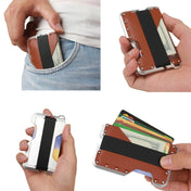 JK02 Metal Card Holder RFID Anti-Theft  Leather Wallet EDC Multifunctional Stainless Steel Aluminum Alloy Card Holder(Black+  Khaki +Black) Eurekaonline