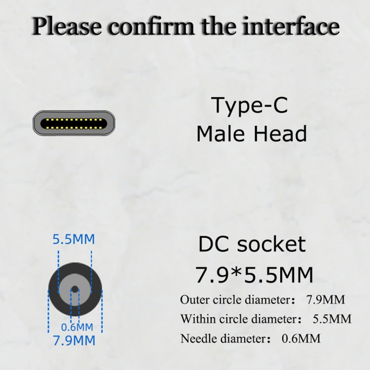 JORINDO 45W DC 7.9 x 5.5mm Female Socket to USB-C / Type-C Male Plug Power Adapter Converter For Notebook Eurekaonline