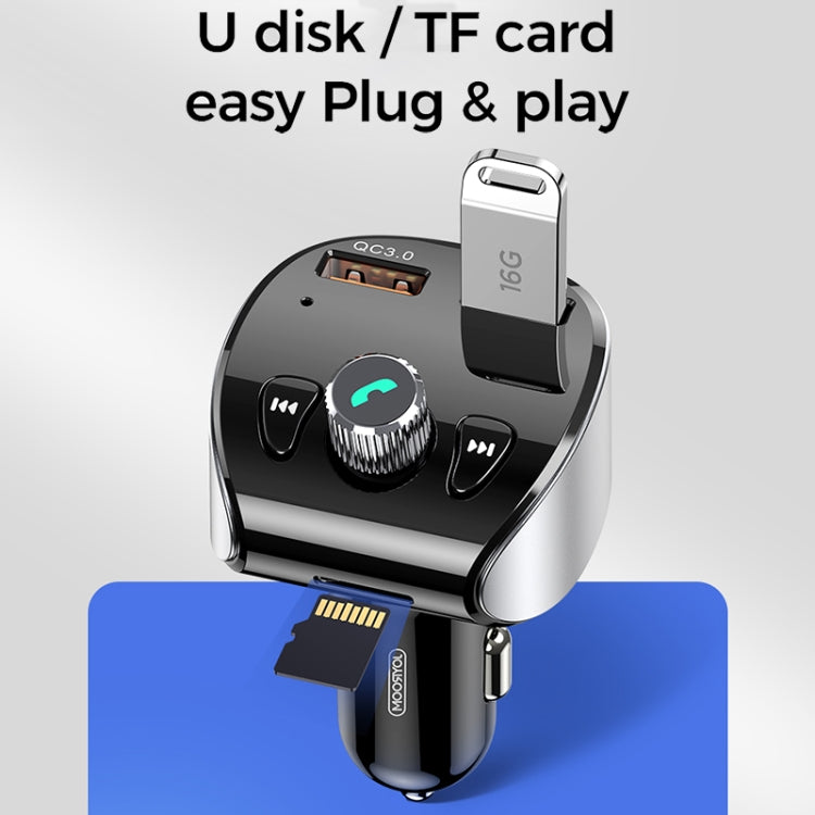JOYROOM JR-CL02 Shadow Series Car Bluetooth MP3 Player Car Kit, Support TF Card & U Disk & Bluetooth Calling & QC3.0 Flash Charging Eurekaonline