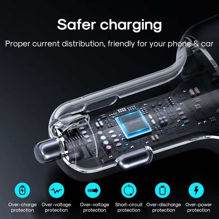 JOYROOM JR-CL09 45W PD+QC 3.0+Dual USB 4 Ports Fast Charging Car Charger(Black) Eurekaonline