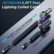 JOYROOM JR-CL20 57W 4 in 1 Car Charger with 8 Pin Coiled Data Cable(Black) Eurekaonline