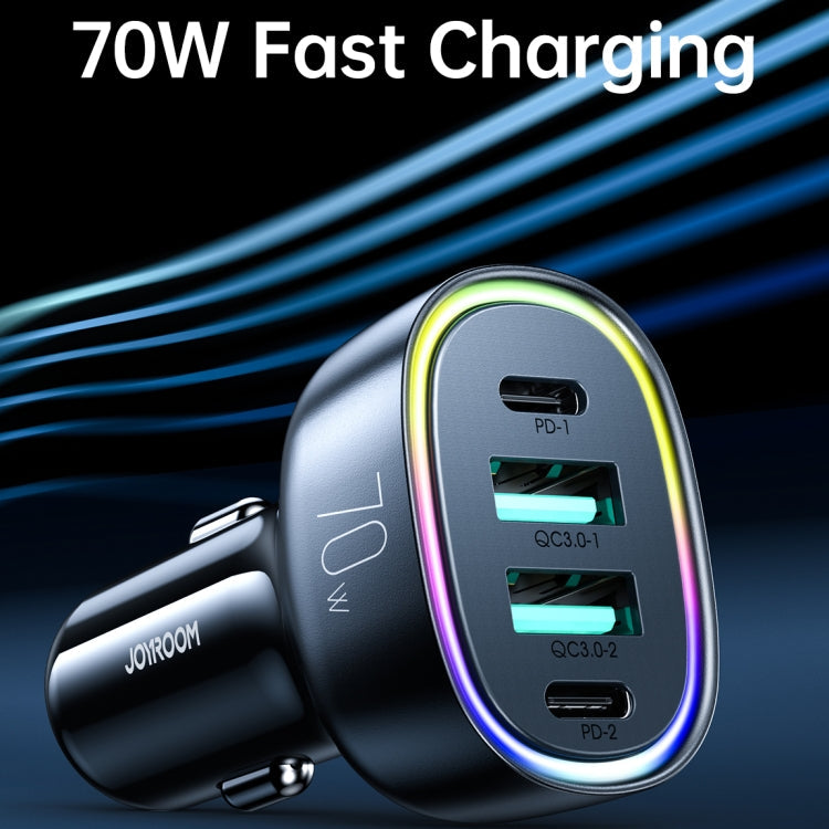 JOYROOM JR-CL29  70W 4-Port USB + Type-C Car Charger(Black) Eurekaonline