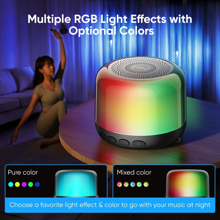 JOYROOM JR-ML03 Transparent RGB Wireless Bluetooth Speaker(Black) Eurekaonline