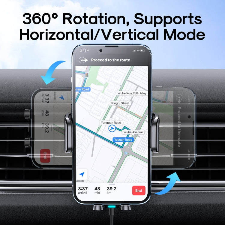 JOYROOM JR-ZS245 Car Air Outlet 15W Wireless Charger Phone Holder(Black) Eurekaonline