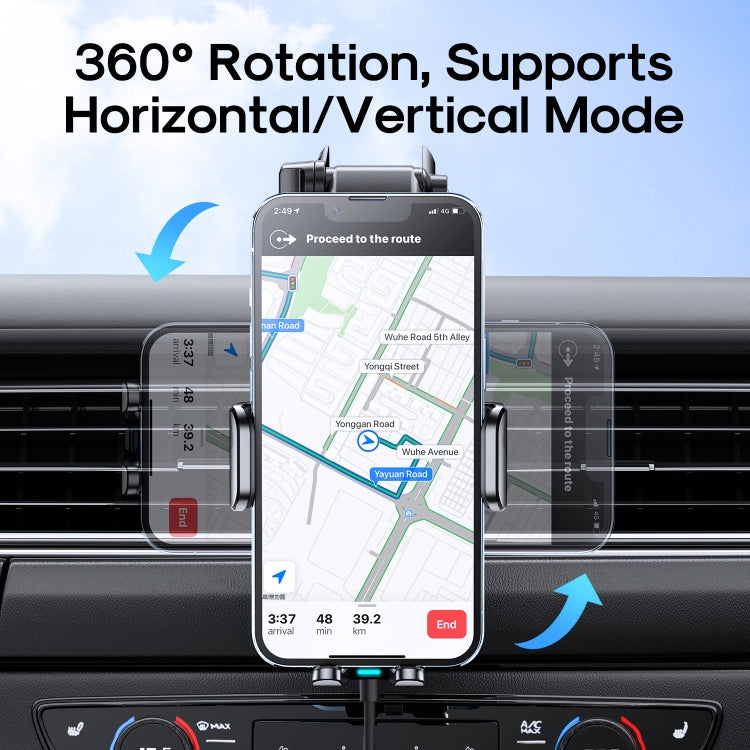 JOYROOM JR-ZS245 Car Dashboard 15W Wireless Charger Phone Holder(Black) Eurekaonline