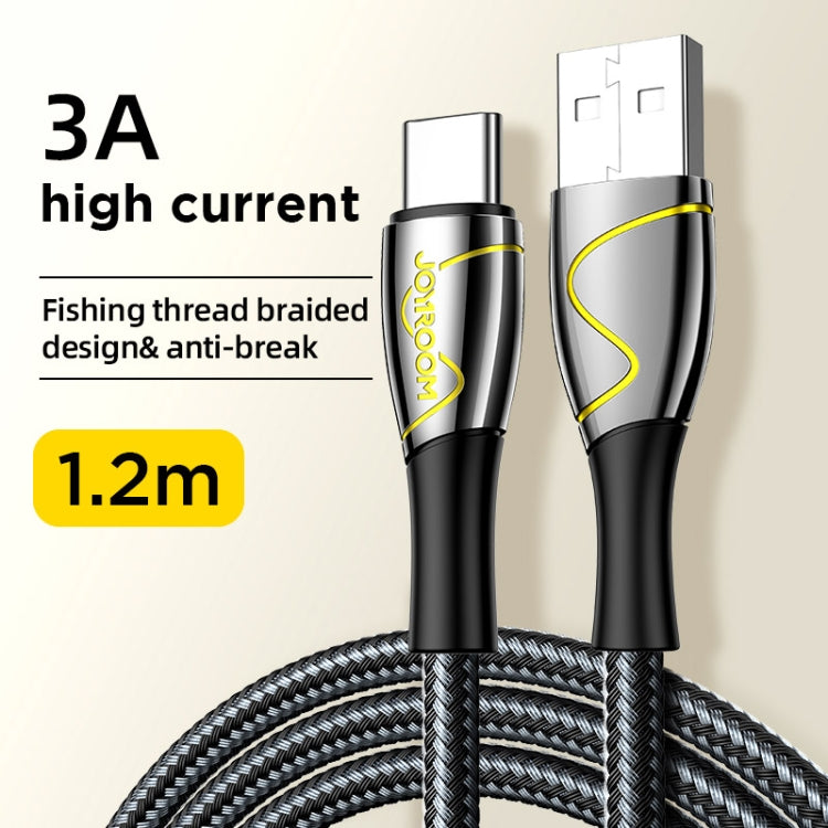 JOYROOM S-1230K6 Mermaid Series 3A USB to Type-C / USB-C Fishing Net Weaving Data Cable, Length: 1.2m(Black) Eurekaonline