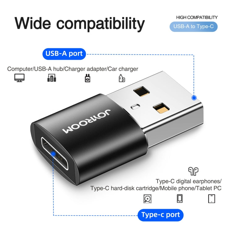 JOYROOM S-H152 3A USB Male to USB-C / Type-C Female OTG Adapter(Black) Eurekaonline