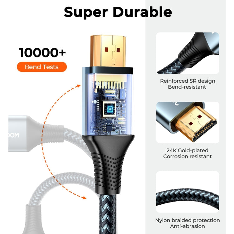 JOYROOM SY-20H1 4K 60Hz HDMI to HDMI Adapter Cable, Length: 2m(Grey) Eurekaonline