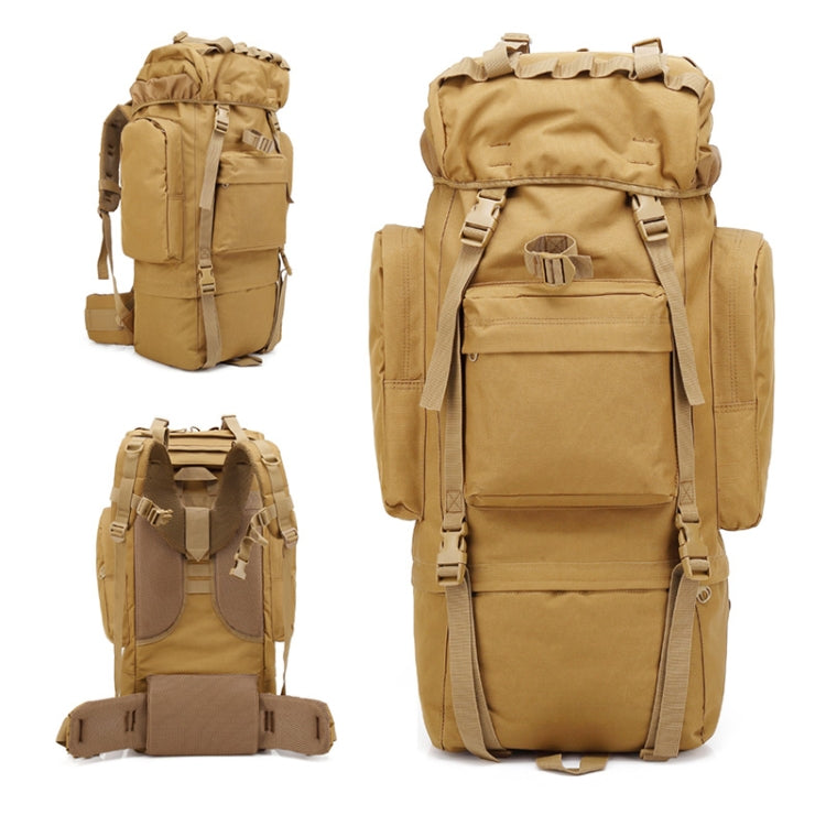 JUNSUNMAY J006 65L Large Capacity Waterproof Outdoor Travel Camping Hiking Backpack(Khaki) Eurekaonline