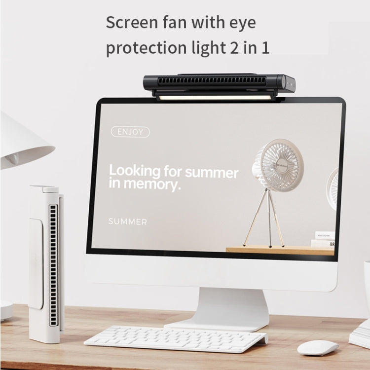 JXS-GP1 Computer Screen Bladeless Turbo Silent Fan With Eye Protection Light Function(White) Eurekaonline