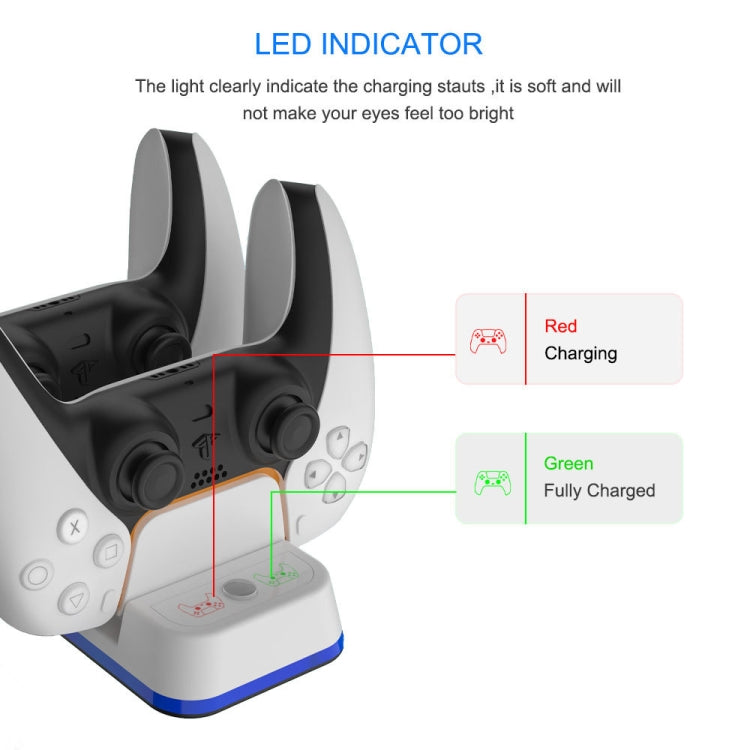 JYS P5116 Wireless Handle Dual Charging Station with Indicator Light For PS5 Eurekaonline