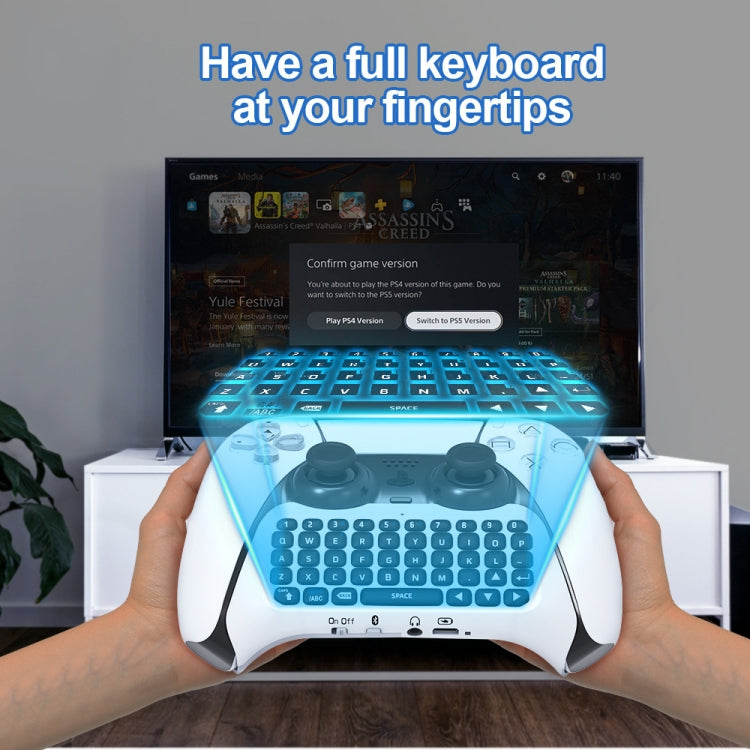 JYS-P5121 Bluetooth Wireless Handle Keyboard Can Chat Voice External Keyboard Suitable For PS5, Note: Without Handle Eurekaonline