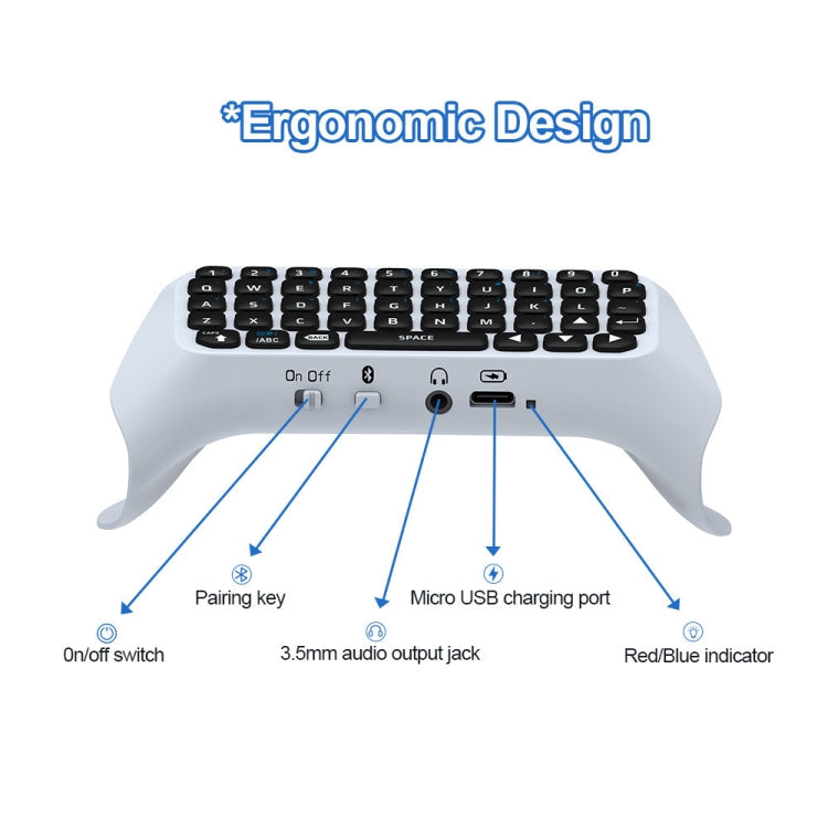 JYS-P5121 Bluetooth Wireless Handle Keyboard Can Chat Voice External Keyboard Suitable For PS5, Note: Without Handle Eurekaonline