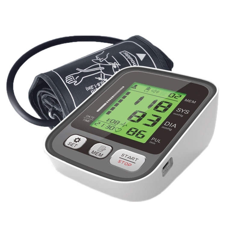 JZ-256A Tri-Color Backlight Automatic Upper Arm Sphygmomanometer Home Electronic Sphygmomanometer, Size:22-42cm(No Voice Broadcast) Eurekaonline