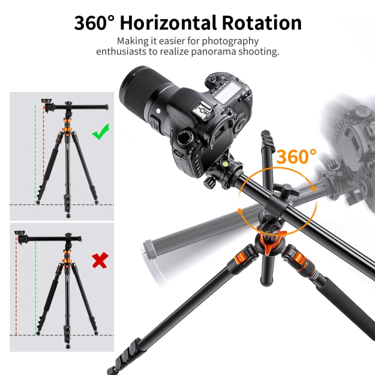 K&F CONCEPT KF09.087V4 Camera Tripods Aluminum Travel Vlog Tripod Monopod with 360 Degree Panorama Ball Head Eurekaonline