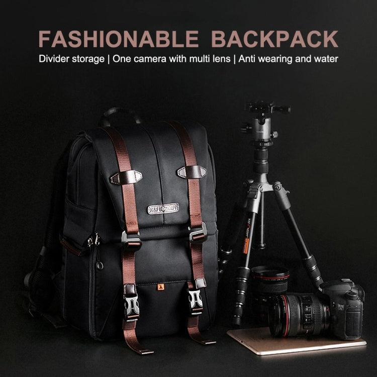 K&F CONCEPT KF13.092 Multifunctional Dual-layer Shockproof Waterproof Camera Backpack Travel Tripod Bag Eurekaonline
