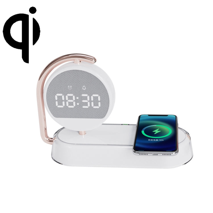 K01T 15W  3 In 1 Mobile Phone Wireless Charging with Alarm Clock and Night Light(White) Eurekaonline